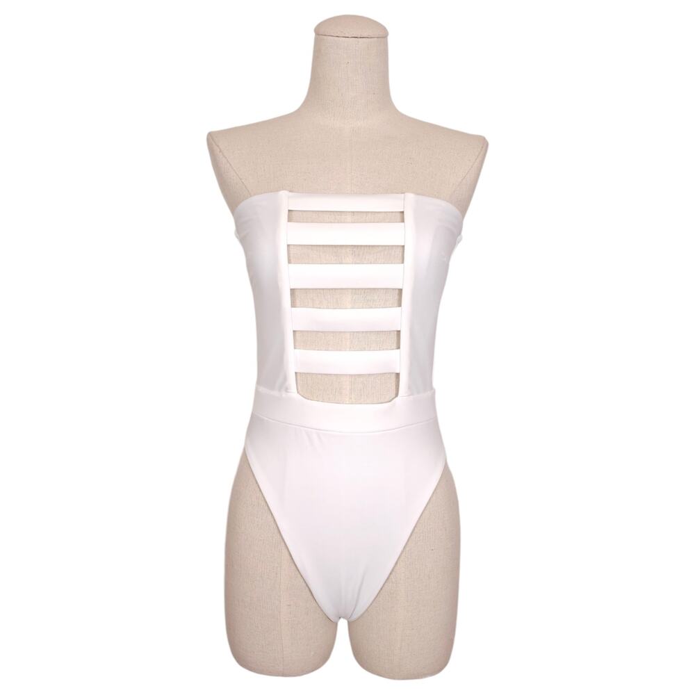 MBM Swim Zen Strapless Swimsuit White Sz Medium
